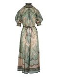 Zimmermann High Neck Paisley Motif Midi Dress — Same as shown — Size S — Front View