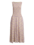 Polo Ralph Lauren Floral Smocked Dress — Red/ Purple — Size S — Front View