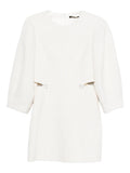 Maje Cut Out Bow Cotton Dress — White — Size XS — Front View