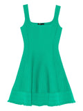 Maje Square Neck Sleeveless Mini Dress — Green — Size XS — Front View