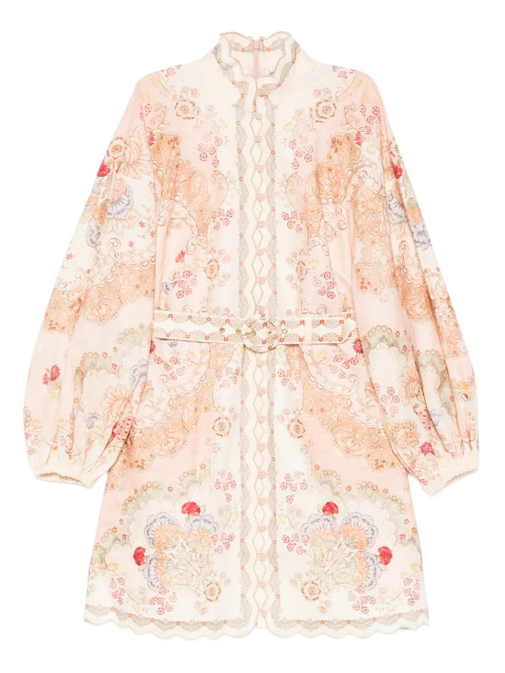 Zimmermann Daylight Floral Print Mini Dress — Beige — Size XS — Front View