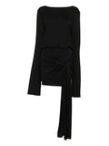 Axel 113 Paloma Long Sleeve Mini Dress — Black — Size XS — Front View