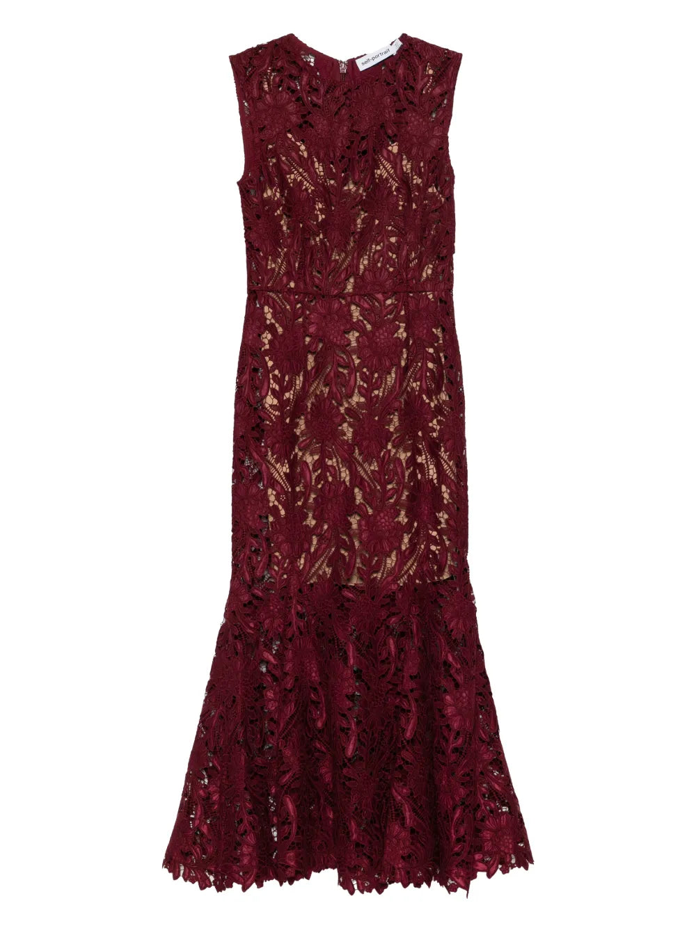 Self Portrait Sleeveless Midi Dress — Red — Size XS — Front View