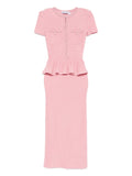 Self Portrait Peplum Midi Dress — Pink — Size XXS — Front View