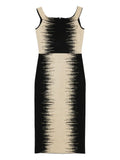 Herve Leger Arwen Striped Dress — Black — Size XS — Front View