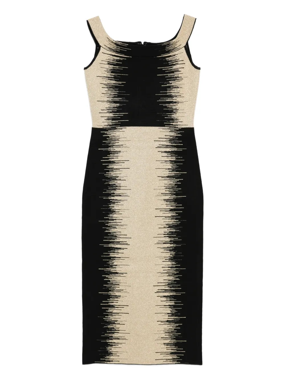 Herve Leger Arwen Striped Dress — Black — Size XS — Front View