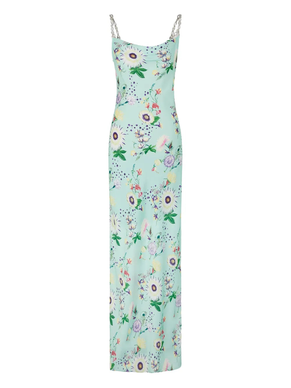 Rabanne Floral Chain Dress — Green — Size XXL — Front View
