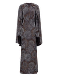 Rabanne Long Sleeve Pearl Crepe Dress — Black/ Red — Size XS — Front View