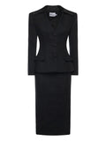 Self Portrait Long Sleeve Midi Dress — Black — Size XL — Front View