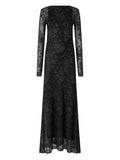 Pinko Openwork Long Sleeve Dress — Black/ Pink — Size XS — Front View