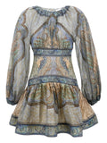 Zimmermann Wanderlust Mini Dress — Blue — Size S — Front View