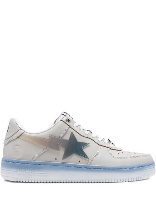 A Bathing Ape?Bape Sta M1 Star-Detail Low-Top Sneakers — Beige — Size US M 3.5 - US W 5 — Front View