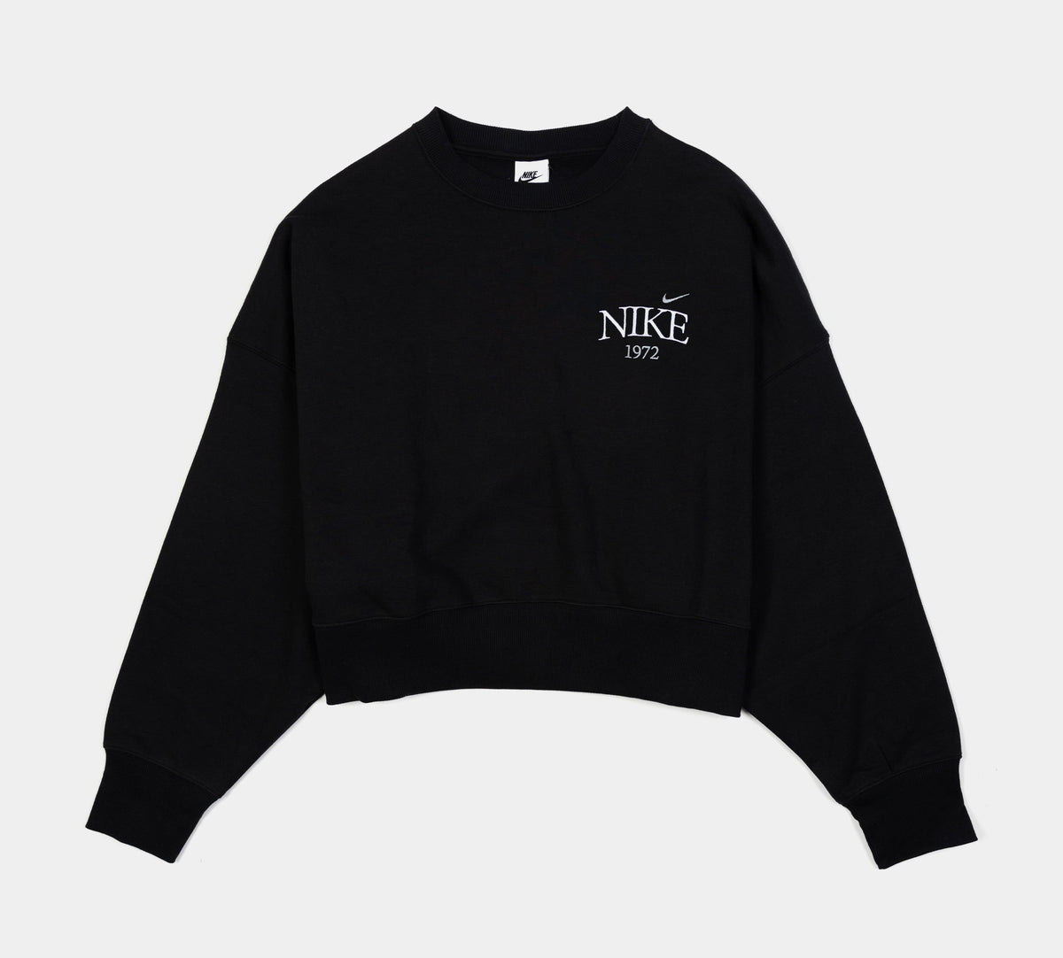 Exclusive NSW Phoenix Fleece Oversized Womens Crewneck (Black) — XS — Front View