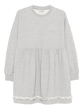 Ganni Lace Trim Mini Dress — Grey — Size XS — Front View