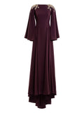 Saiid Kobeisy Embellished Maxi Dress — Purple — Size XXS — Front View