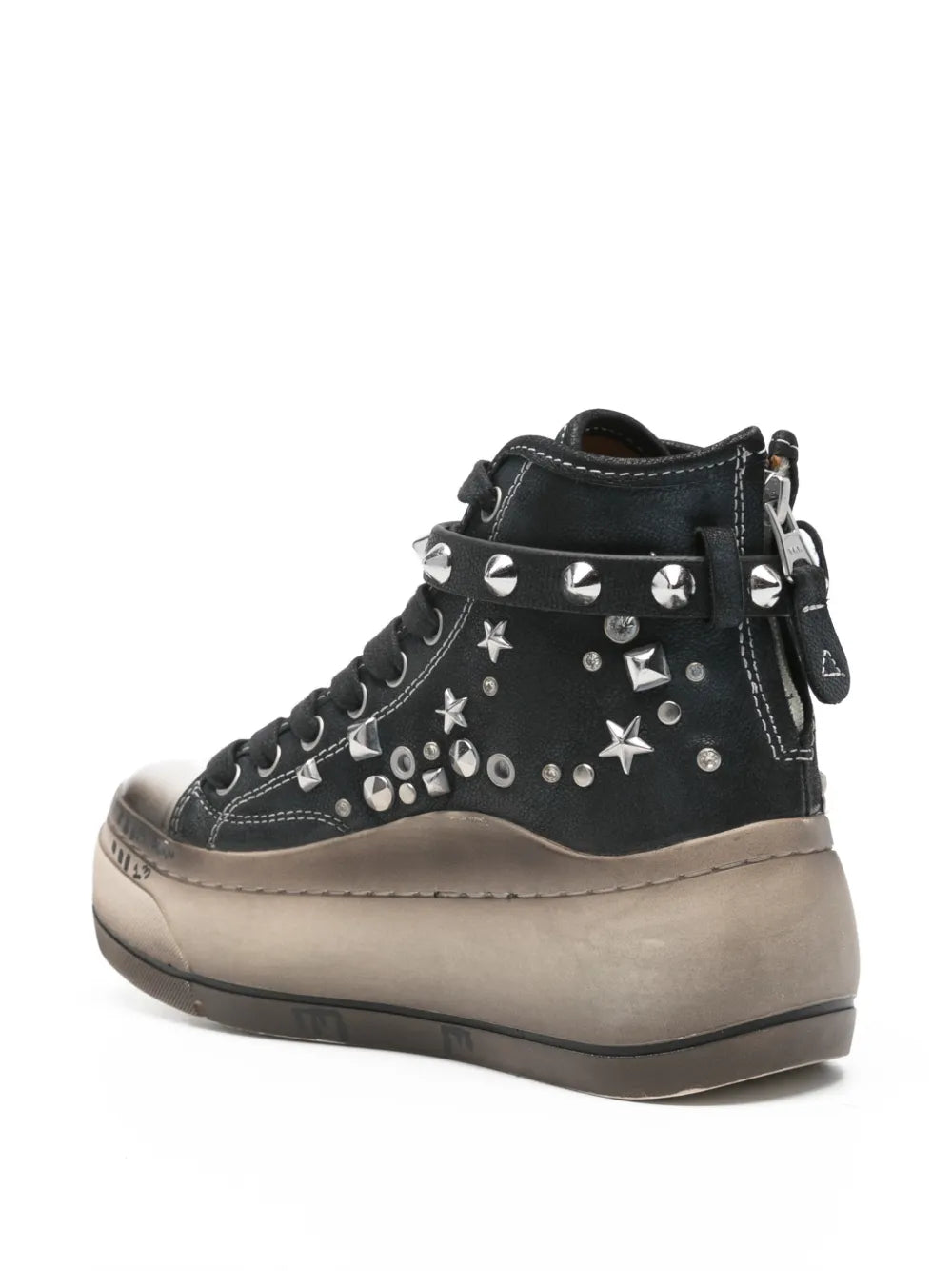 R13 Stud-Embellished Flatform — Black — Size US M 3.5 - US W 5 — Back View