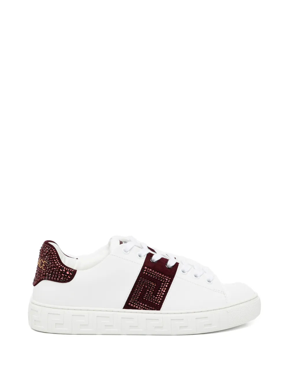 Versace Crystal-Embellished Trainers — White — Size US M 3.5 - US W 5 — Front View