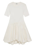 Simkhai Kenny Bubble Hem Mini Dress — White — Size XS — Front View