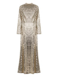Simkhai Beatrice Maxi Dress — Red/ Gold — Size XXL — Front View