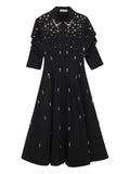 Simkhai Jazz Embellished Midi Dress — Black — Size XS — Front View