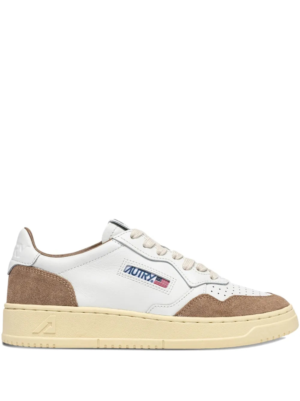 Autry Perforated Leather Trainers — White — Size US M 3.5 - US W 5 — Front View