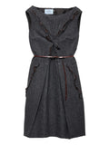 Prada Shetland Wool Mini Dress — Grey — Size XS — Front View