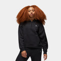 Exclusive Brooklyn Fleece Pullover Womens Hoodie (Black/White) — XS — Front View