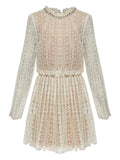 Self Portrait Lace Embellished Maxi Dress — Cream — Size XS — Front View