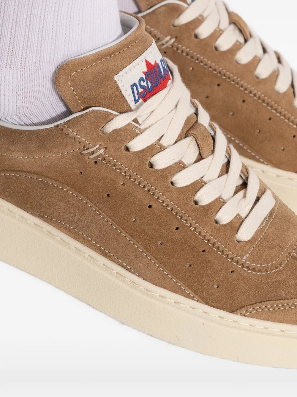 DSQUARED2 Rider Suede Low-Top — Brown — Size US M 3.5 - US W 5 — Detail View
