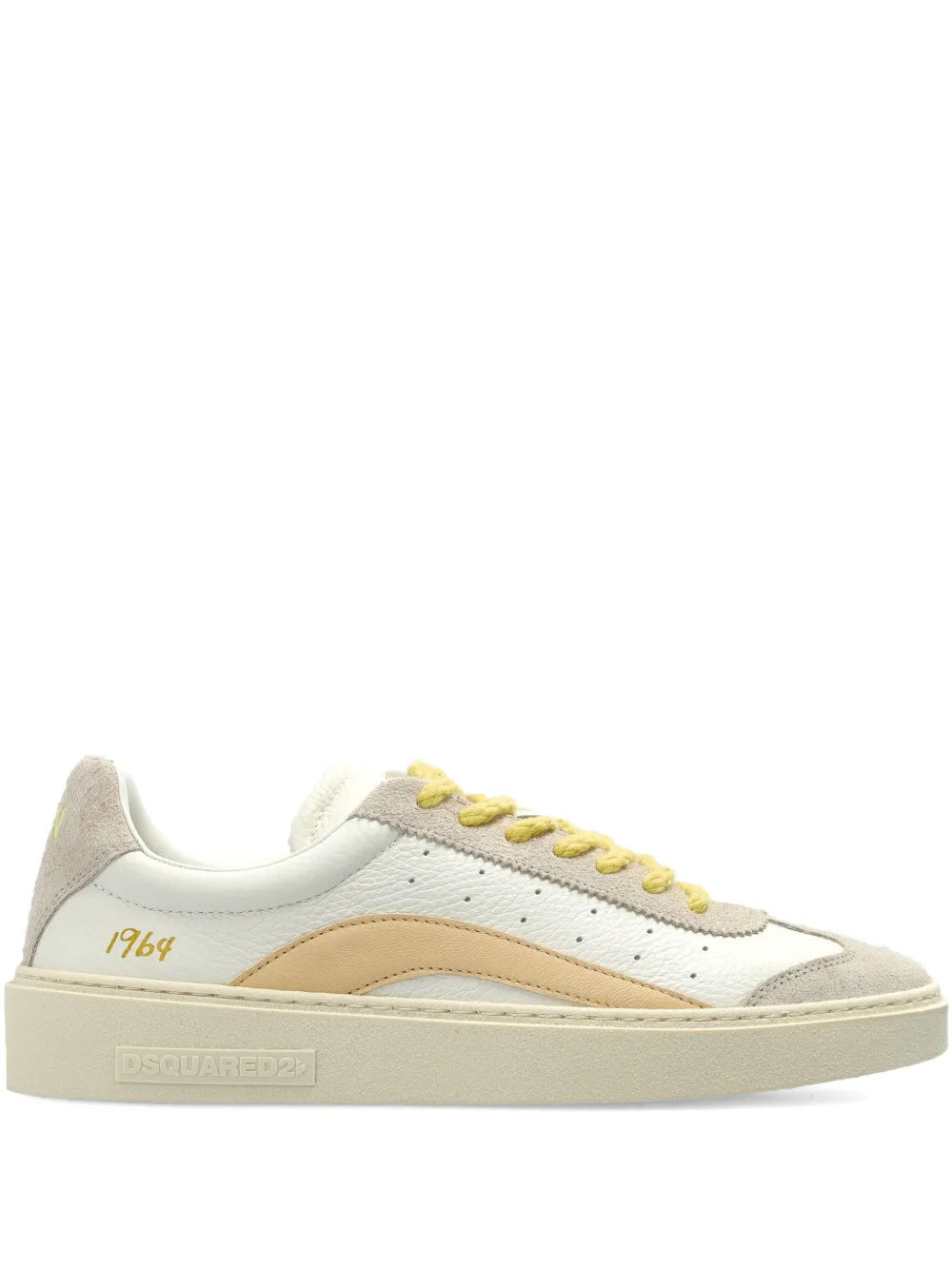 DSQUARED2 Suede Panel Lace-Up — White — Size US M 3.5 - US W 5 — Front View