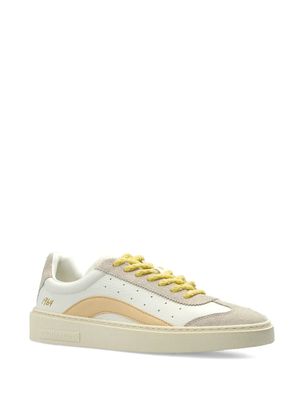 DSQUARED2 Suede Panel Lace-Up — White — Size US M 3.5 - US W 5 — Side View