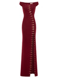 Murmur Ivy Embellished Slit Maxi Dress — Same as shown — Size XS — Front View