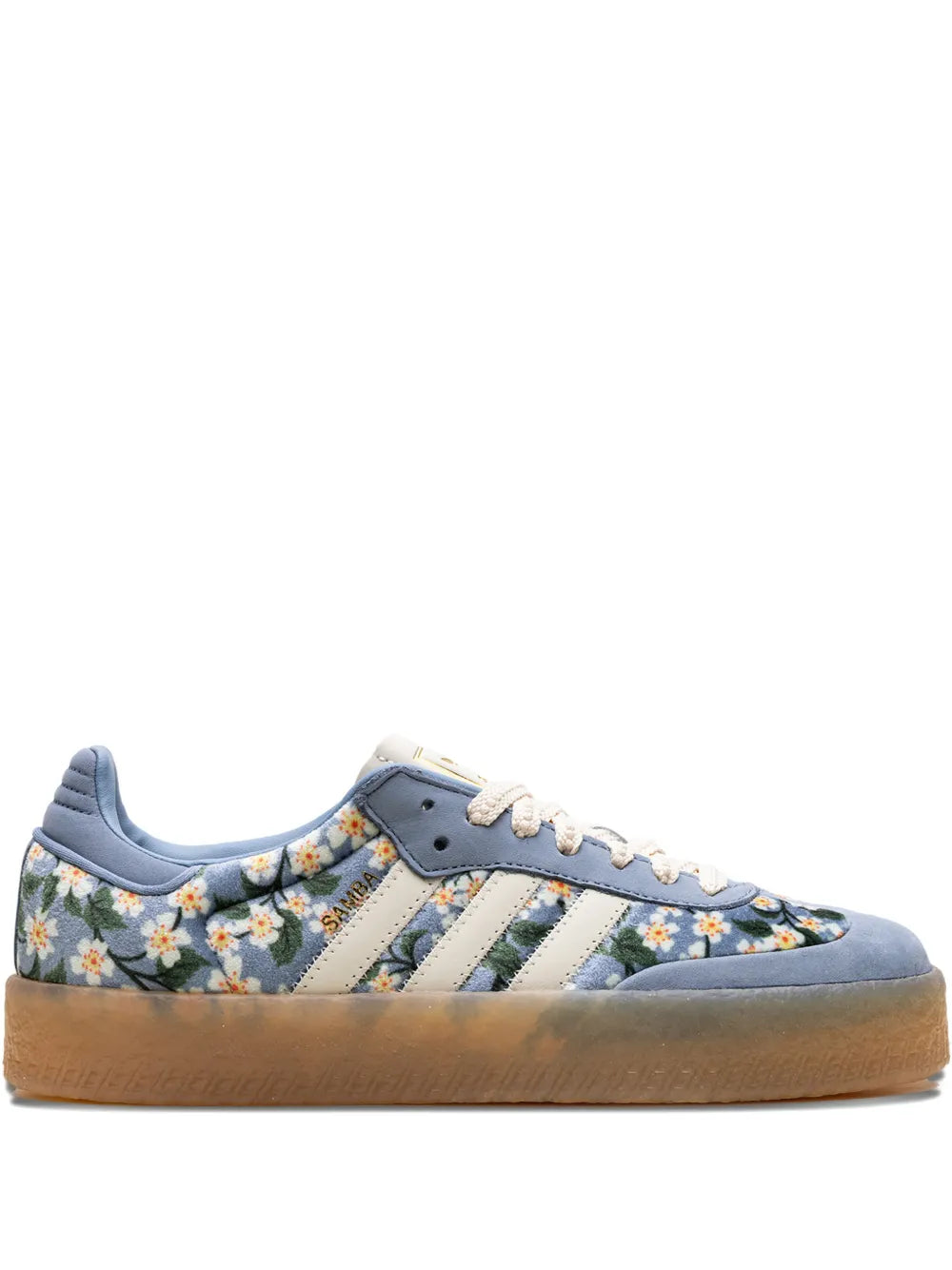 adidas Sambae X Liberty London Floral-Print — Blue — Size US M 3.5 - US W 5 — Front View
