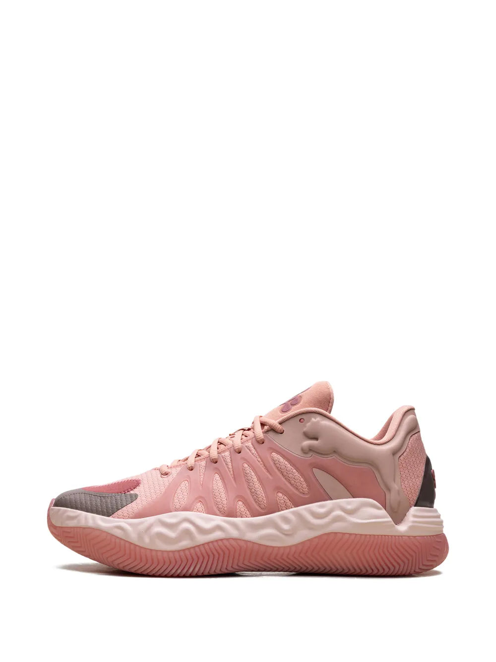 PUMA Hali 1 Textured Basketball — Grey — Size US M 3.5 - US W 5 — Lifestyle View