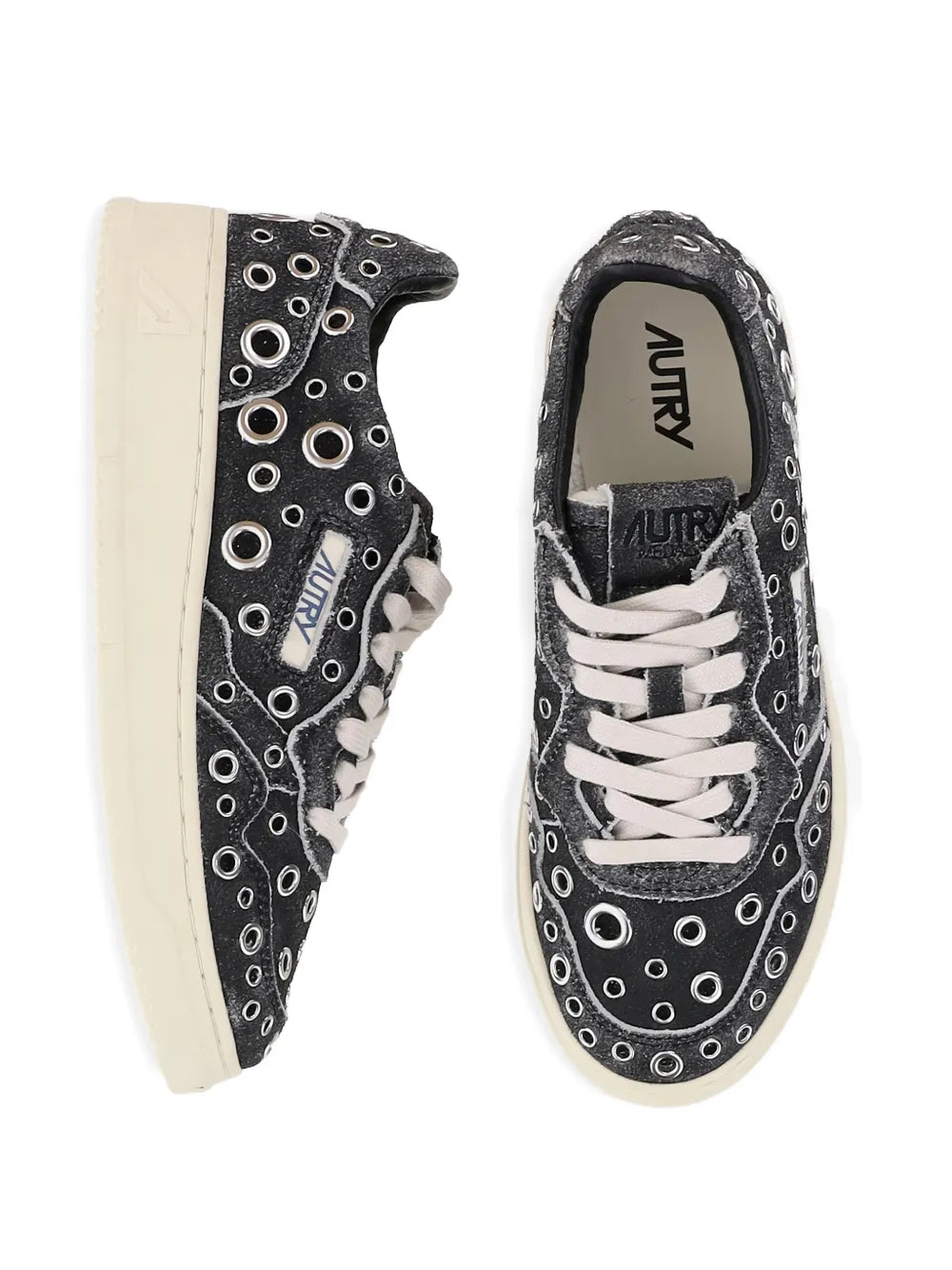 Autry Medalist Low Eyelet-Embellished — Black — Size US M 3.5 - US W 5 — Top View