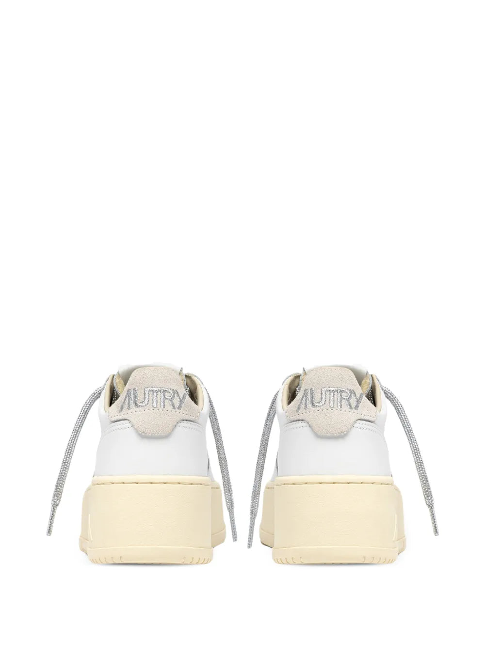 Autry Medalist Platform Leather — White — Size US M 3.5 - US W 5 — Back View
