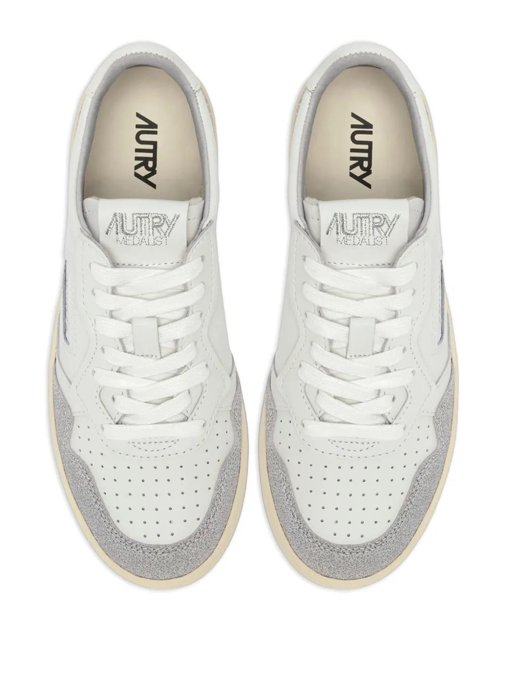 Autry Medalist Low Leather — White — Size US M 3.5 - US W 5 — Top View