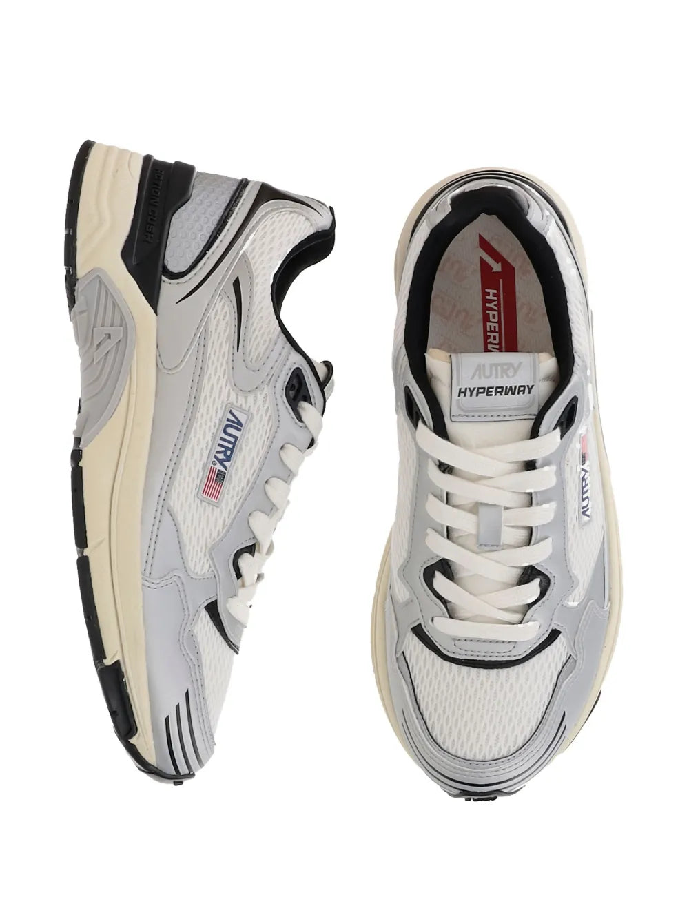 Autry Hyperway Logo-Patch — White — Size US M 3.5 - US W 5 — Top View