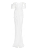 Ana Radu Off Shoulder Sequinned Dress — White — Size XS — Front View