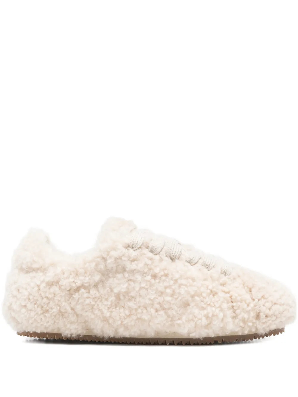 Axel Arigato Tact Shearling Runner — Beige — Size US M 3.5 - US W 5 — Front View