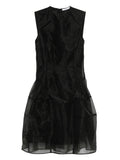 Cecilie Bahnsen Crew Neck Mini Dress — Black/ Red — Size XS — Front View