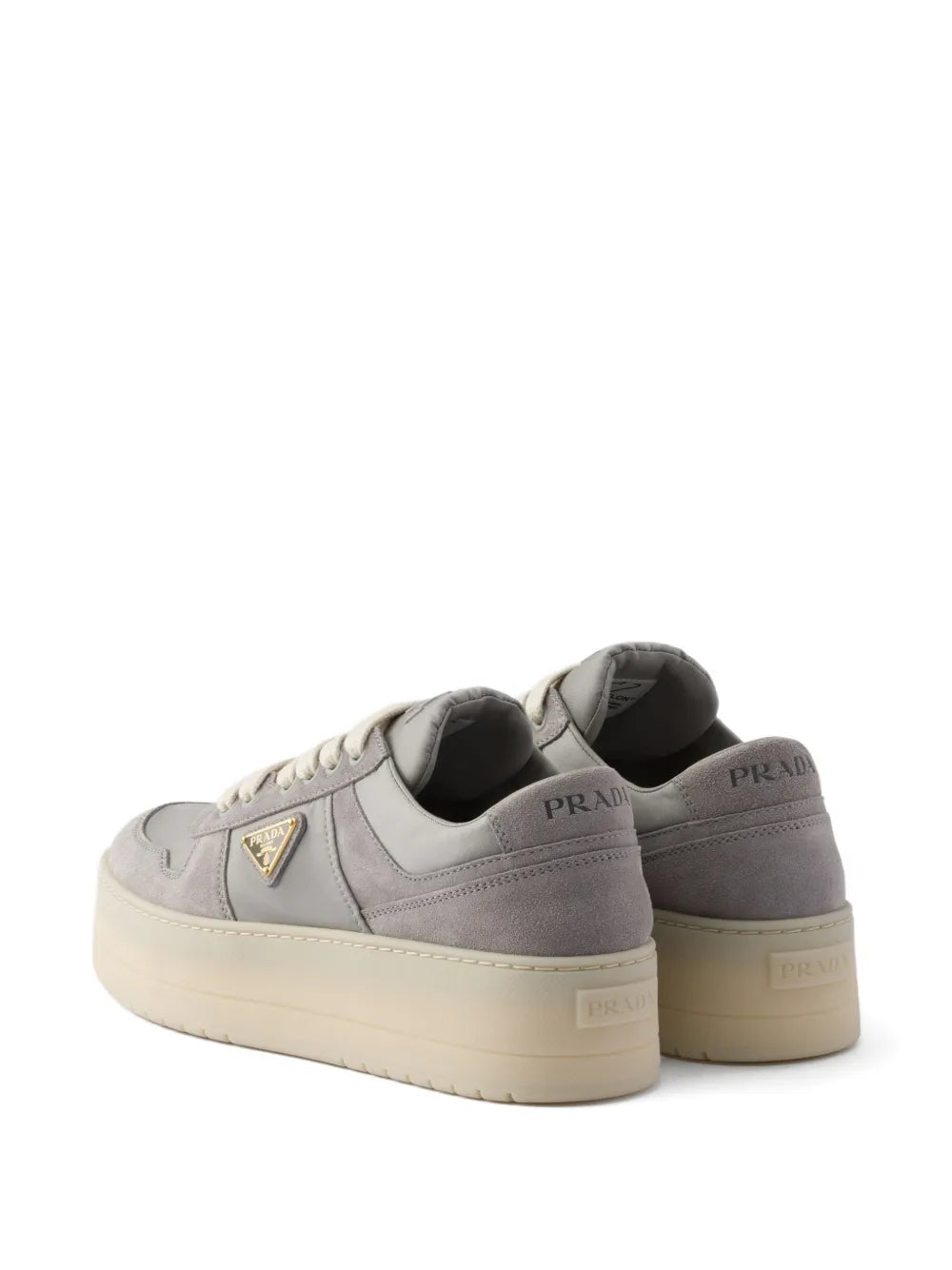 Prada Downtown Bold Suede Platform — Grey — Size US M 3.5 - US W 5 — Back View