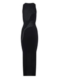 Wolford Sheer Panel Maxi Dress — Black — Size S — Front View
