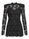 Nissa Lace Mini Dress — Black — Size XS — Front View