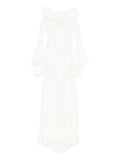 Miau By Clara Rotescu White Maxi Dress — White/ Red — Size XS — Front View