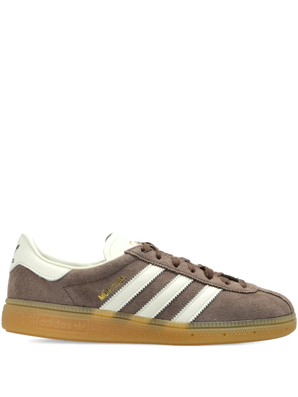 adidas Muenchen Lace-Up — Brown — Size US M 3.5 - US W 5 — Front View
