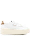 Autry Medalist Platform Leopard-Panel — White — Size US M 3.5 - US W 5 — Front View