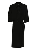 Pinko Ariane Midi Dress — Black/ Pink — Size XS — Front View