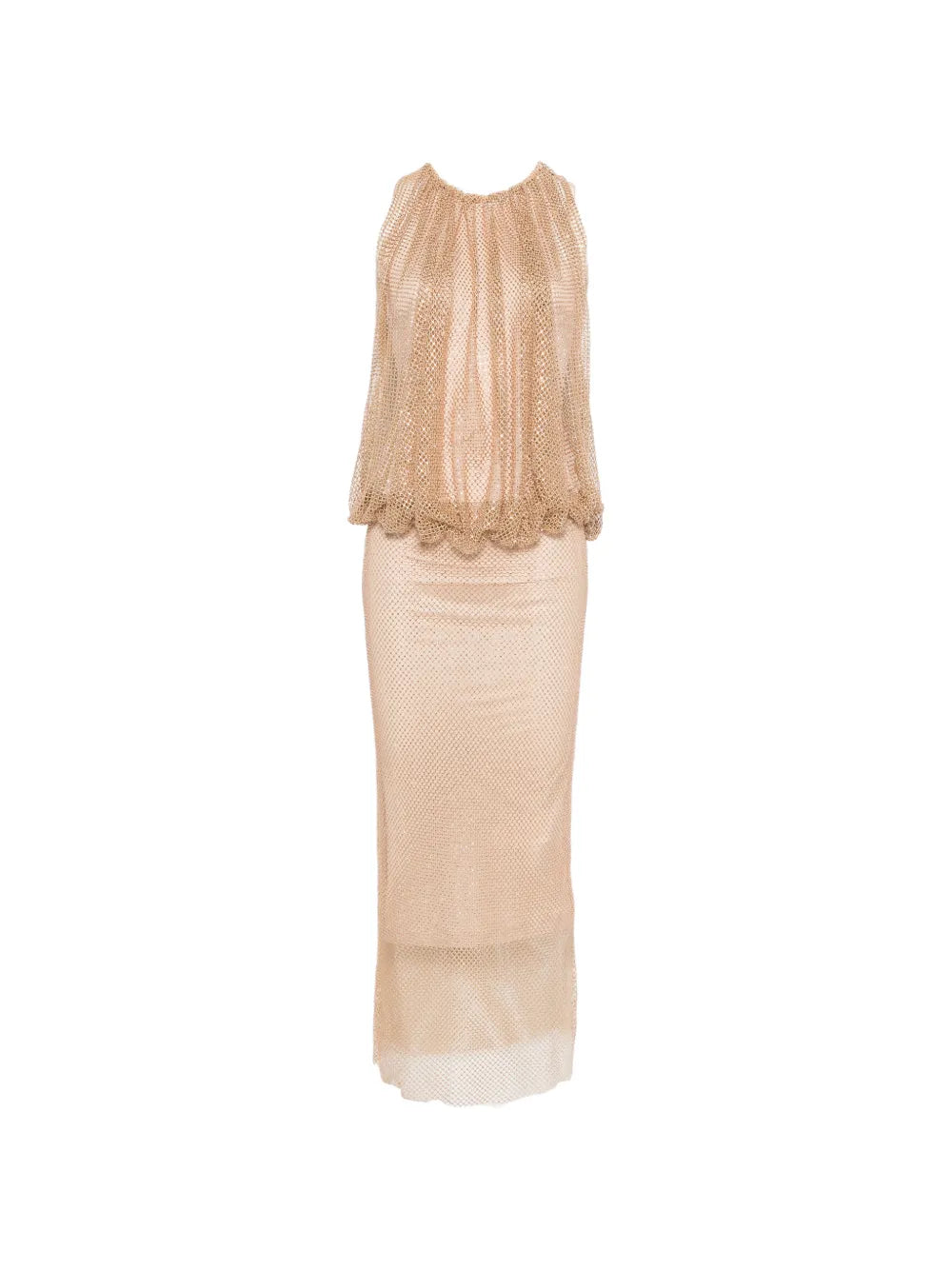 Sportmax Crystal Emebllishment Midi Dress — Brown — Size XS — Front View