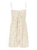 Isabel Marant Gemma Dotted Gathered Mini Dress — Beige/ Red — Size XS — Front View
